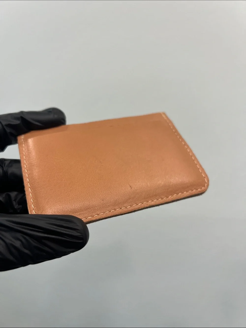 Mandrn Tan Leather Card Sleeve Wallet